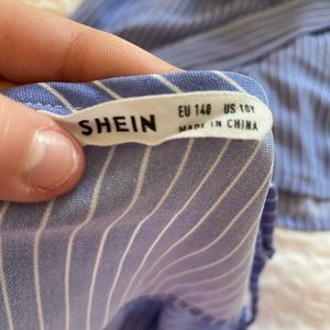 shein blue stripe set